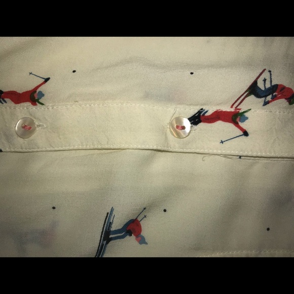 Maeve Anthropologie Novelty Skier print Blouse - Picture 7 of 8